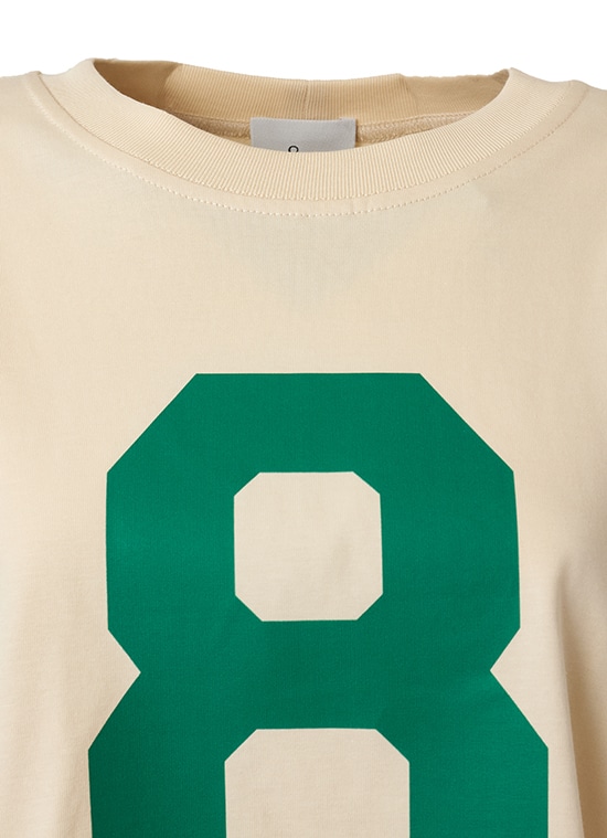 コットン 8ロゴプリントTシャツ 詳細画像 オフホワイト／グリーン 4