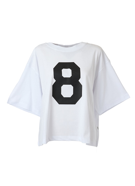 コットン 8ロゴプリントTシャツ 詳細画像 ホワイト／ブラック 1