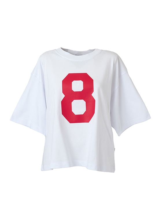 コットン 8ロゴプリントTシャツ 詳細画像 ホワイト／レッド 1