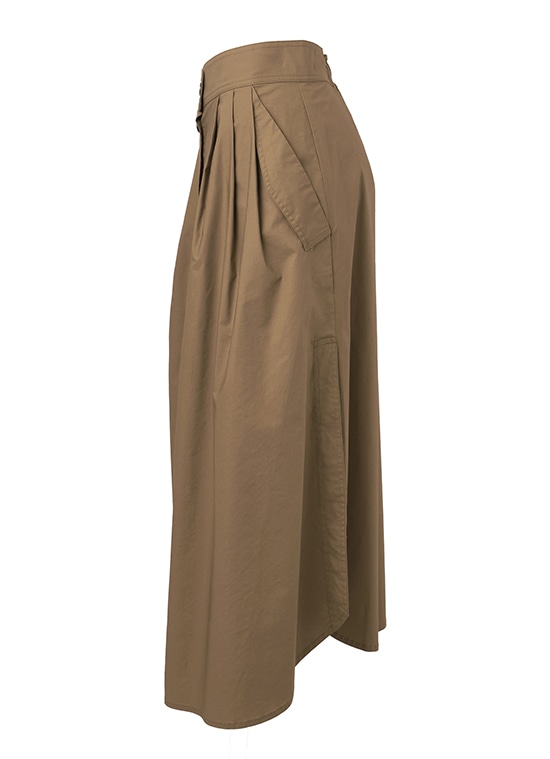 コットンストレッチ フロントボタンスカート 詳細画像 キャメル 2