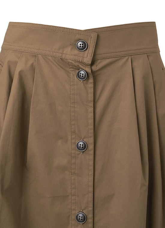 コットンストレッチ フロントボタンスカート 詳細画像 キャメル 4