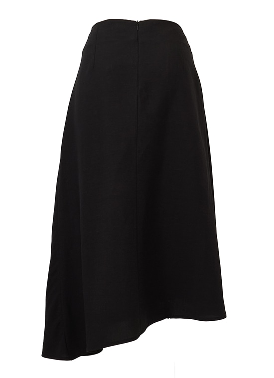 レーヨンリネン アシンメトリースカート 詳細画像 ブラック 3