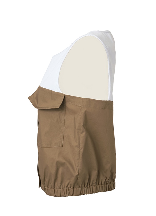 コットンストレッチ コンビネーショントップス 詳細画像 キャメル 2