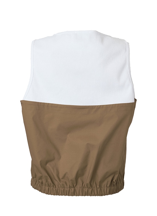 コットンストレッチ コンビネーショントップス 詳細画像 キャメル 3