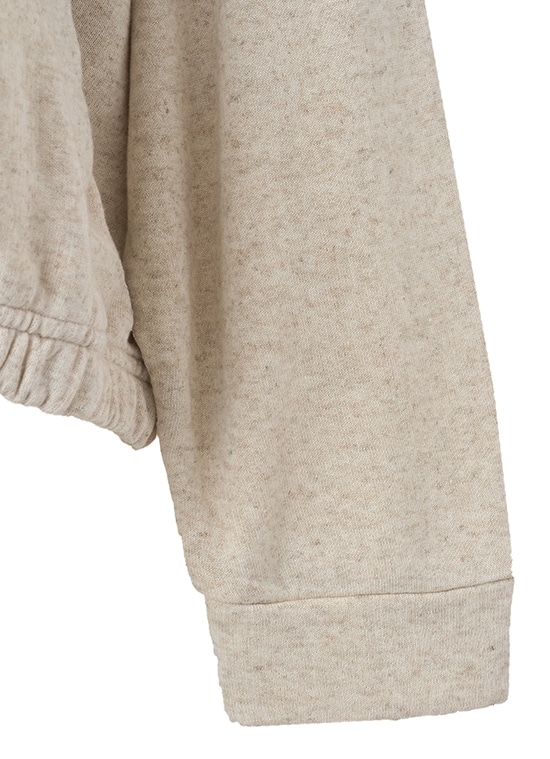 8ロゴバックプリントスパンコール切替 ジップブルゾン 詳細画像 ベージュ 5