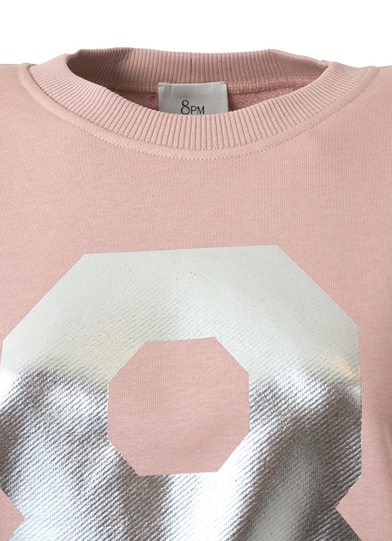 8ロゴプリント  ミドルスリーブスウェット 詳細画像 ピンク 4