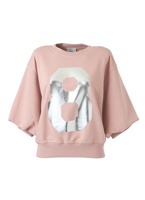 8ロゴプリント  ミドルスリーブスウェット