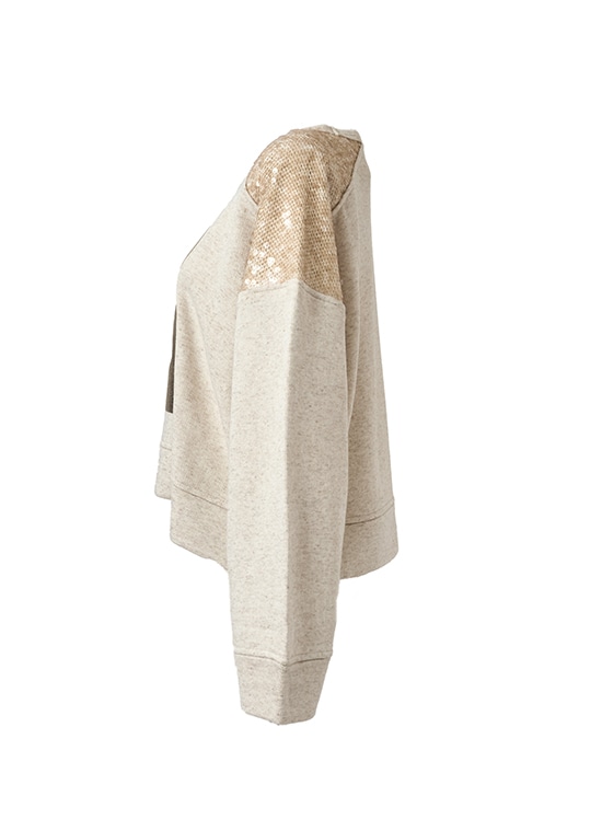 8ロゴプリント スパンコール切替プルオーバー 詳細画像 ベージュ 2