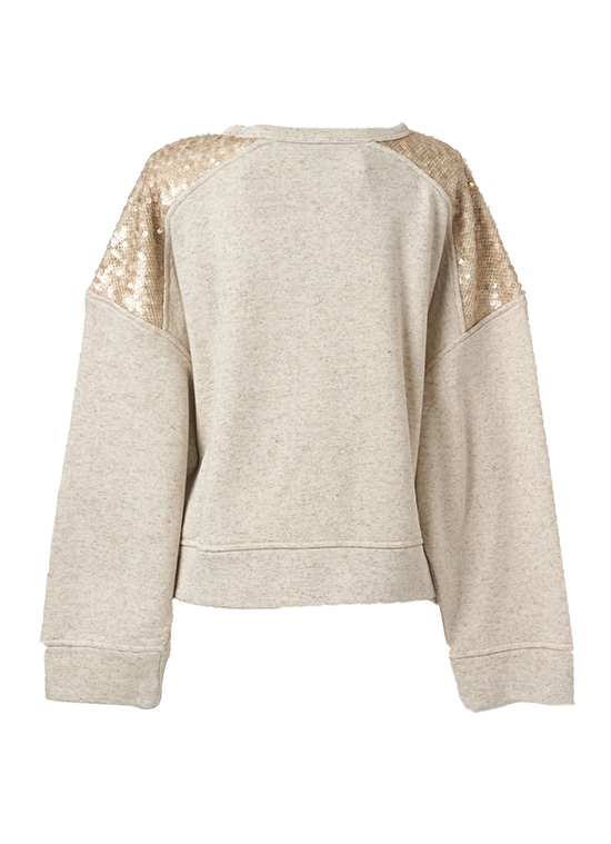 8ロゴプリント スパンコール切替プルオーバー 詳細画像 ベージュ 3