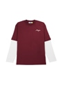 MSGM MILANO レイヤードロングスリーブTシャツ 詳細画像 メルロー 1