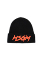 【NEW】MSGM KIDS グラフィティロゴ ビーニー 詳細画像 ブラック 1