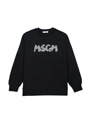MSGM KIDS NEWブラッシュストロークロゴ スウェットシャツ 詳細画像 ブラック 1