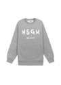 【NEW】MSGM KIDS ブラッシュロゴスウェットシャツ 詳細画像 グレー 1