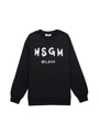 【NEW】MSGM KIDS ブラッシュロゴスウェットシャツ 詳細画像 ブラック 1