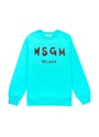 【NEW】MSGM KIDS ブラッシュロゴスウェットシャツ 詳細画像 ターコイズブルー 1