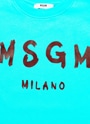 【NEW】MSGM KIDS ブラッシュロゴスウェットシャツ 詳細画像 ターコイズブルー 3