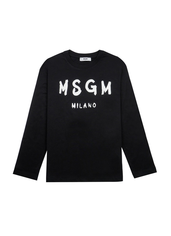 【Basci Color】MSGM KIDS ブラッシュロゴ ロングスリーブTシャツ
