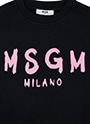 MSGM シャイニーロゴ スウェットシャツ 詳細画像 ブラック&times;ピンク 4