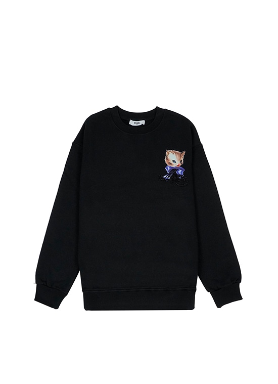 MSGM CUTE KITTY ビーズロゴ スウェットシャツ