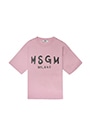 MSGM シャイニーロゴ Tシャツ 詳細画像 ピンクネクター 1
