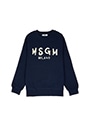 MSGM KIDS ブラッシュロゴ スウェットシャツ 詳細画像 ネイビー 1