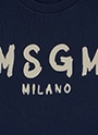 MSGM KIDS ブラッシュロゴ スウェットシャツ 詳細画像 ネイビー 4