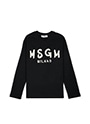MSGM KIDS ブラッシュロゴ ロングスリーブTシャツ 詳細画像 ブラック 1