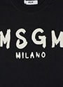 MSGM KIDS ブラッシュロゴ ロングスリーブTシャツ 詳細画像 ブラック 3