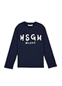 MSGM KIDS ブラッシュロゴ ロングスリーブTシャツ 詳細画像 ネイビー 1