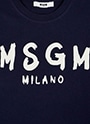 MSGM KIDS ブラッシュロゴ ロングスリーブTシャツ 詳細画像 ネイビー 3