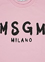 MSGM KIDS ブラッシュロゴ ロングスリーブTシャツ 詳細画像 ピンクネクター 3