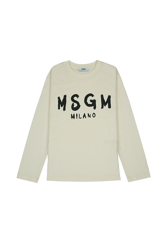 MSGM KIDS ブラッシュロゴ ロングスリーブTシャツ