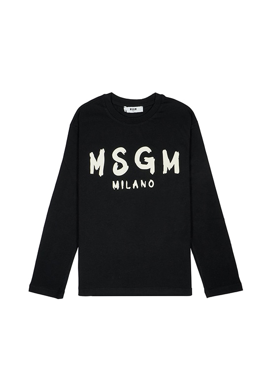 MSGM KIDS ブラッシュロゴ ロングスリーブTシャツ