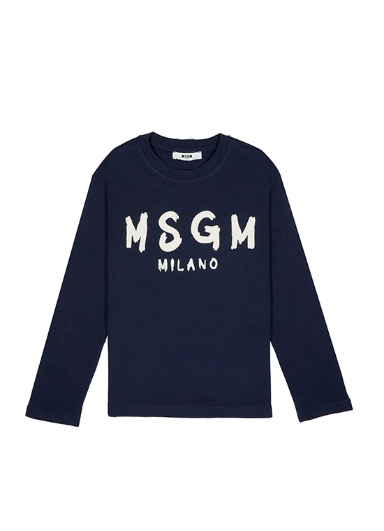 MSGM KIDS ブラッシュロゴ ロングスリーブTシャツ