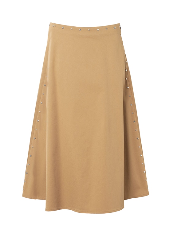 スタッズ付きセミフレアスカート