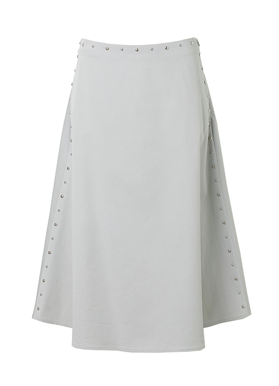 スタッズ付きセミフレアスカート