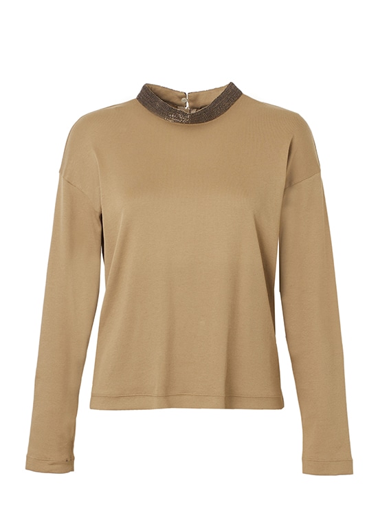 ゴールドルーチェ付きハイネック長袖カットソー