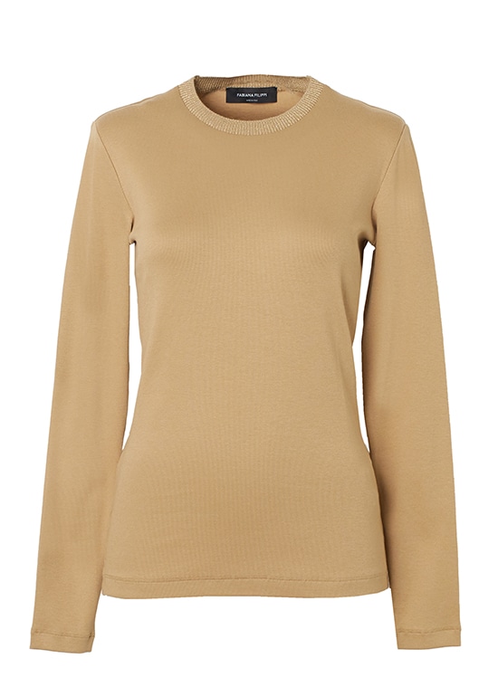 コットンストレッチ長袖カットソー