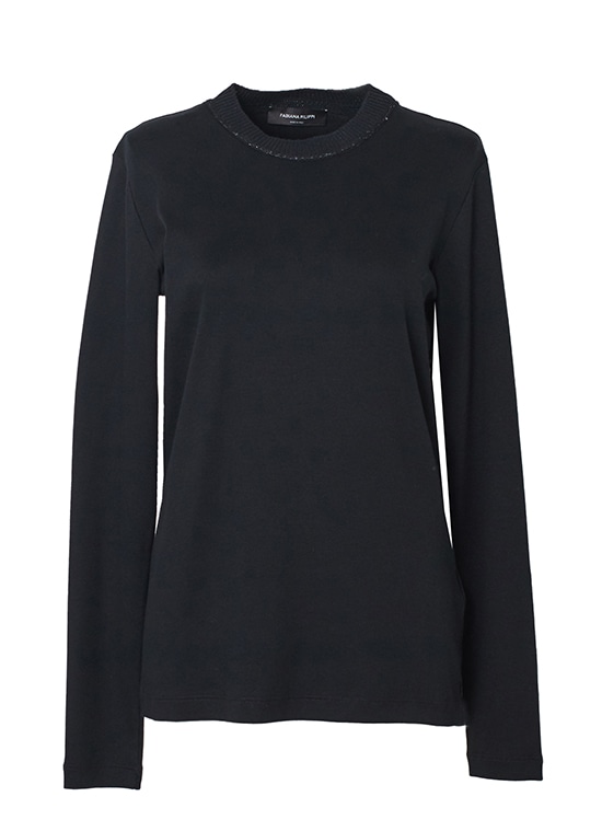 コットンストレッチ長袖カットソー