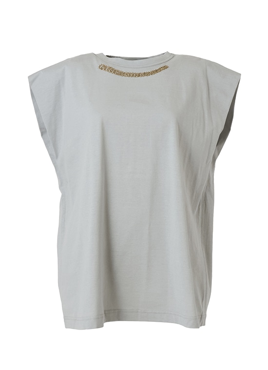 ビーズ刺繍オーバーサイズフレンチスリーブカットソー