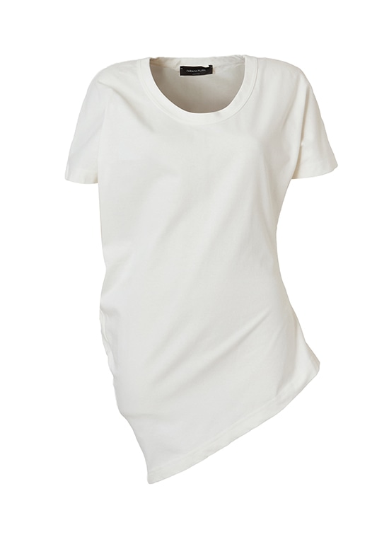 コットンアシンメトリーカットソー