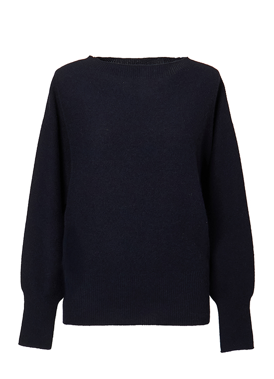 カシミヤ100%クルーネックショートニットプルオーバー