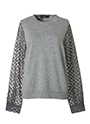 エンブロイダリーチュール袖ニット 詳細画像 グレー 1