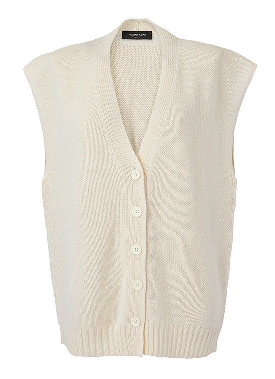 Vネックカシミヤベスト