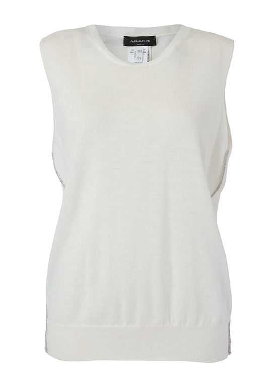 サイドステッチ ウールニットタンクトップ