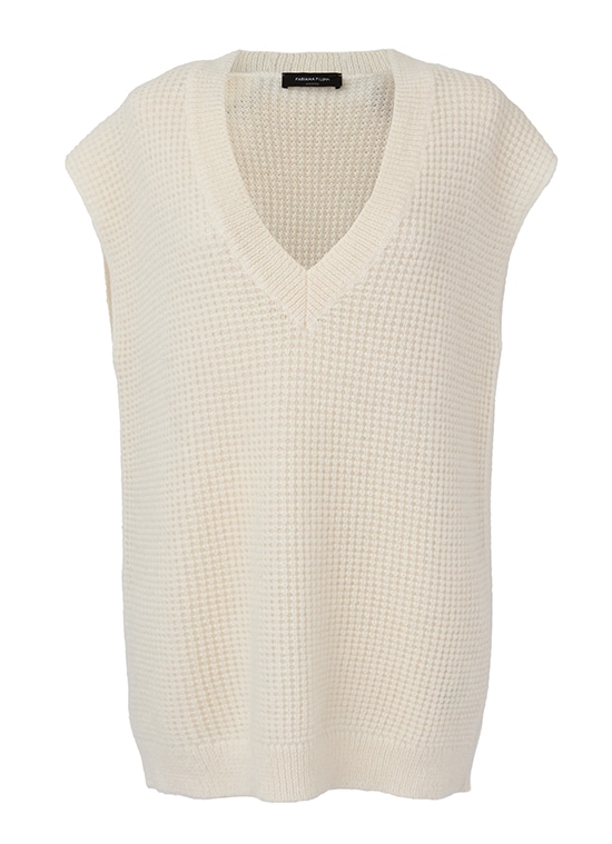 モヘアナイロン ノースリーブニットプルオーバー