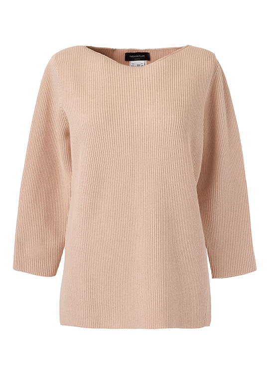 ウールコットン ボートネックニットプルオーバー