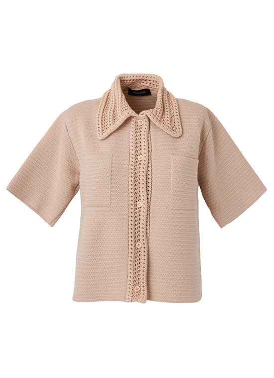 クロッシェモチーフ ショートスリーブシャツカーディガン