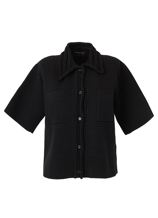 クロッシェモチーフ ショートスリーブシャツカーディガン