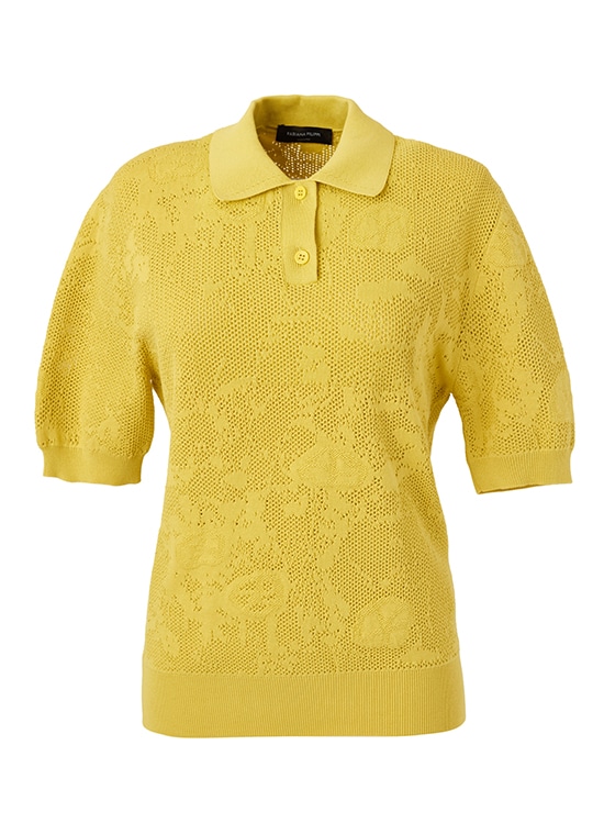 コットンニットポロ